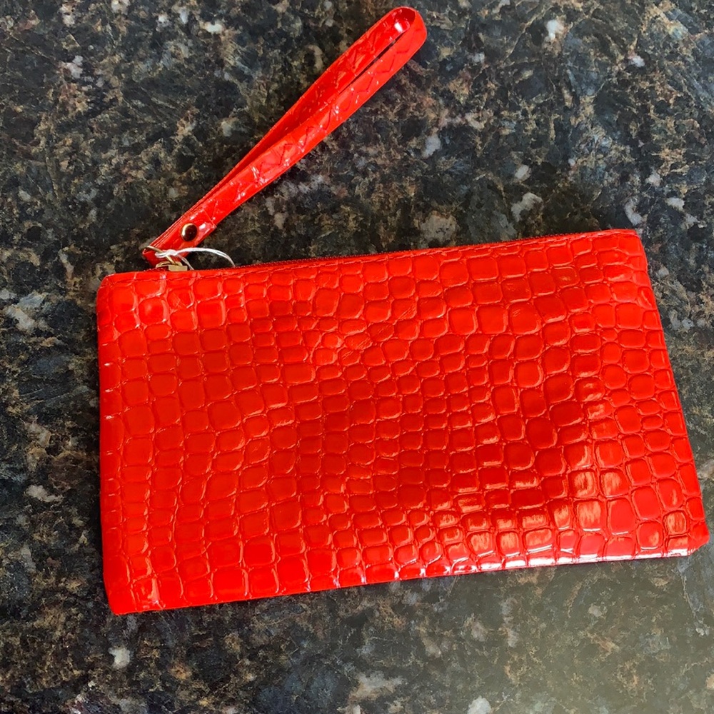 Brand new red snake skin pattern Wristlet